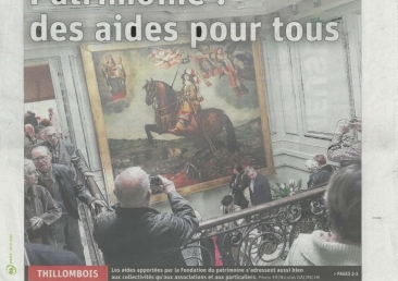 Le tableau de Madame de Saint-Balmont a retrouvé tout son éclat et surtout sa place dans l’escalier d’honneur du château de Thillombois